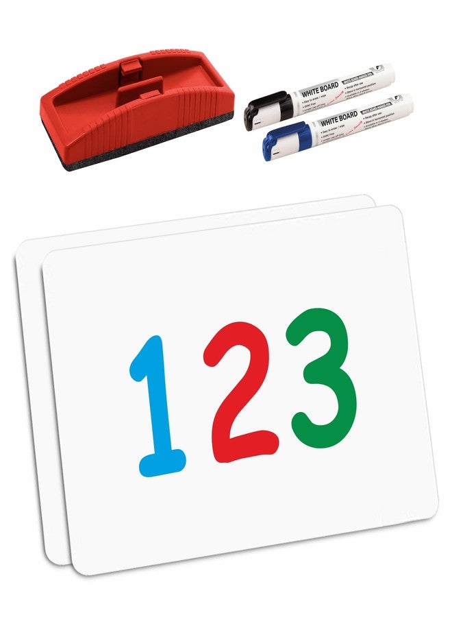 YAJNAS 9.5x13.5 Inch Whiteboard Lapboard with 2 Markers, 1 Duster Combo for Students, Kids - Dry Erase Lap Board Whiteboards - Pack of 2 Lapboard - Image 1