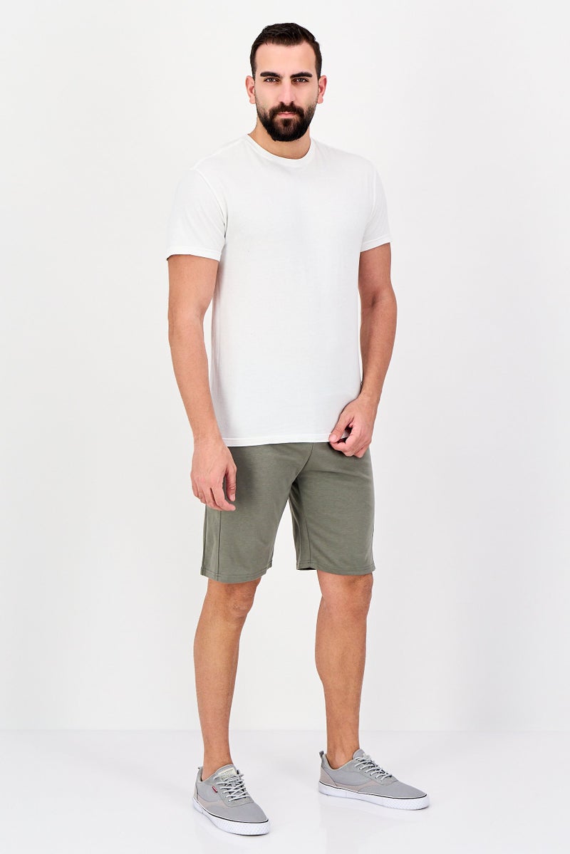 Aeropostale Men Solid Basic Shorts, Olive - Image 4