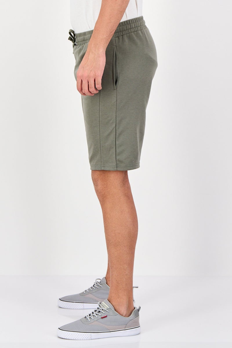 Aeropostale Men Solid Basic Shorts, Olive - Image 2