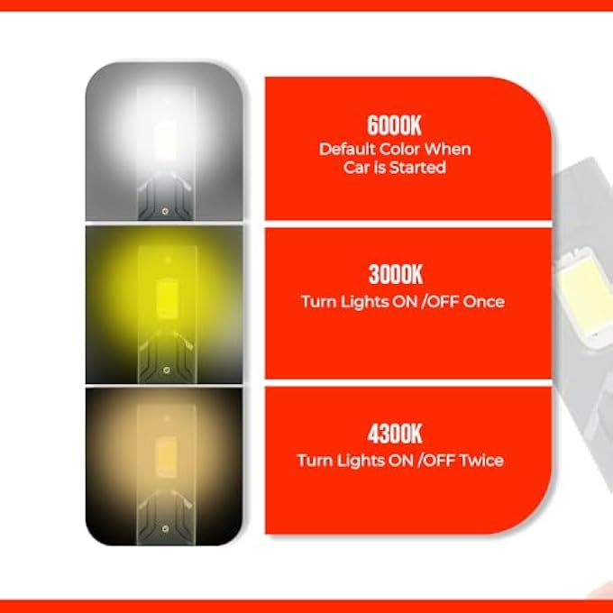 توبيز مجموعة مصابيح أمامية LED أصلية مختبرة T19 Max 130Wair Power 13000 لومن ساطعة بثلاثة ألوان مع درجة حرارة 6000K4300K3000K H7 - Image 5