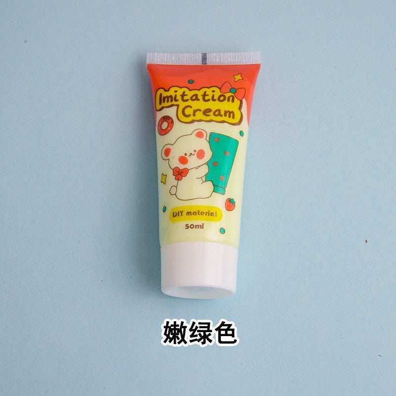 Generic Emulation cream glue phone case hairpin glue 50ml handmade diy material package stationery box jelly glue Accessories Wholesale CY09# tender green 