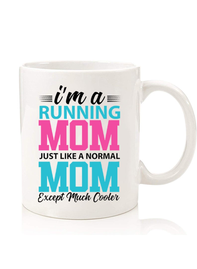 Theodor Premium Quality Two Sided Printed Coffee Mug Tea Cup For Home Office, Kids Men Women I am running mom black - Image 1