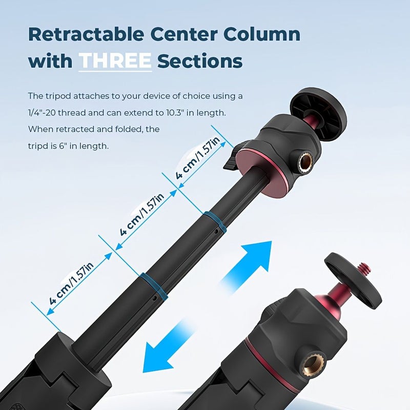 Mini Foldable Tripod With Cold Shoe And 1 4 Ball Head Holder Bracket For Phone Or Mirrorless Camera Color H1477 - Image 4
