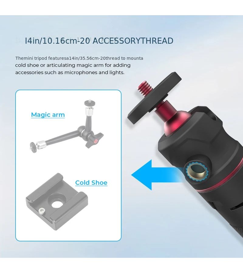Mini Foldable Tripod With Cold Shoe And 1 4 Ball Head Holder Bracket For Phone Or Mirrorless Camera Color H1477 - Image 2