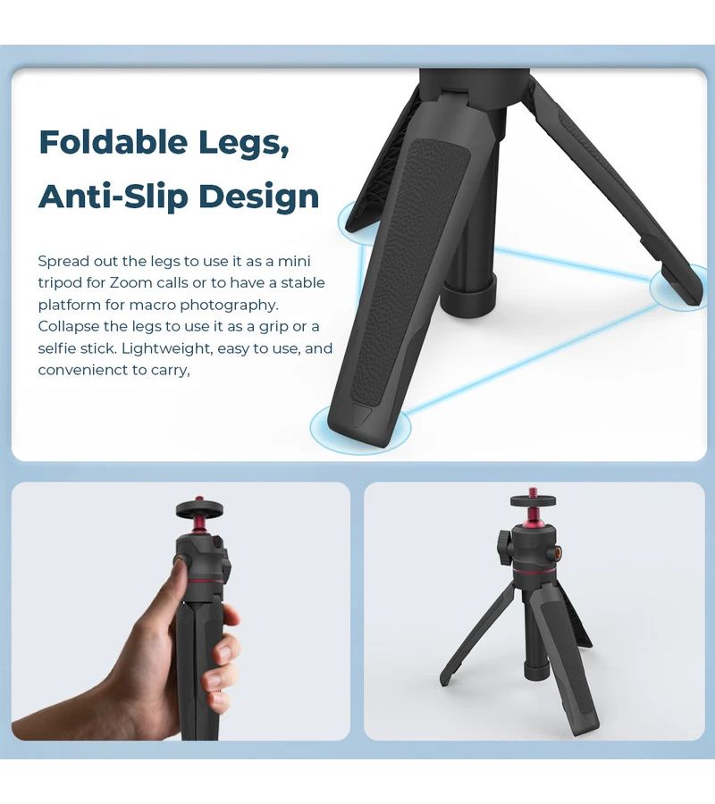 Mini Foldable Tripod With Cold Shoe And 1 4 Ball Head Holder Bracket For Phone Or Mirrorless Camera Color H1477 - Image 3