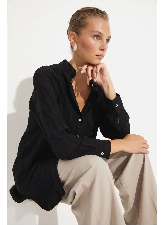 جون June Exclusive Long Striped Shirt