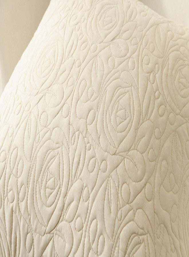 MarCielo 2 Pack Throw Pillow Covers Euro Sham Covers (26"X26", Beige) - Image 2