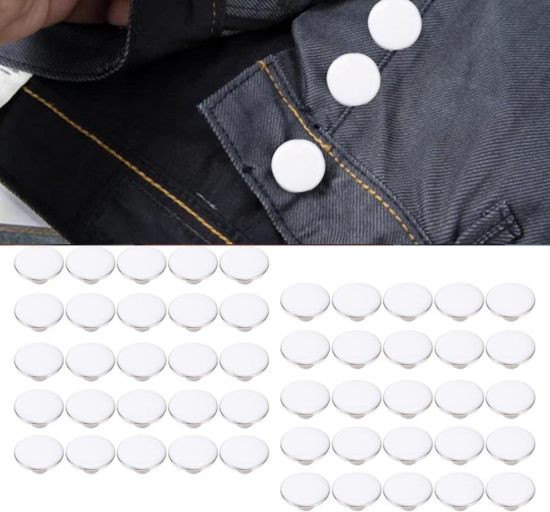 50pcs Metal Pants Buttons 17mm Pants Button Set with Stainless Steel Screws, Adjustable Metal Buttons Repair Kit for Jeans, Reusable Tightener for Decorating Various Clothing - Image 5