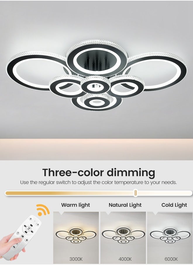 3-Color Round LED Ceiling Light Fixture, Modern Black Flush Mount Lamp with Remote Control for Bedroom, Living Room, Dining Room, Library, 82W, 3000K-6000K - pzsku/ZE0A0F32A0ED41CD0AD31Z/45/_/1738600724/09142beb-e36c-43da-ae53-ad18d279e5a4