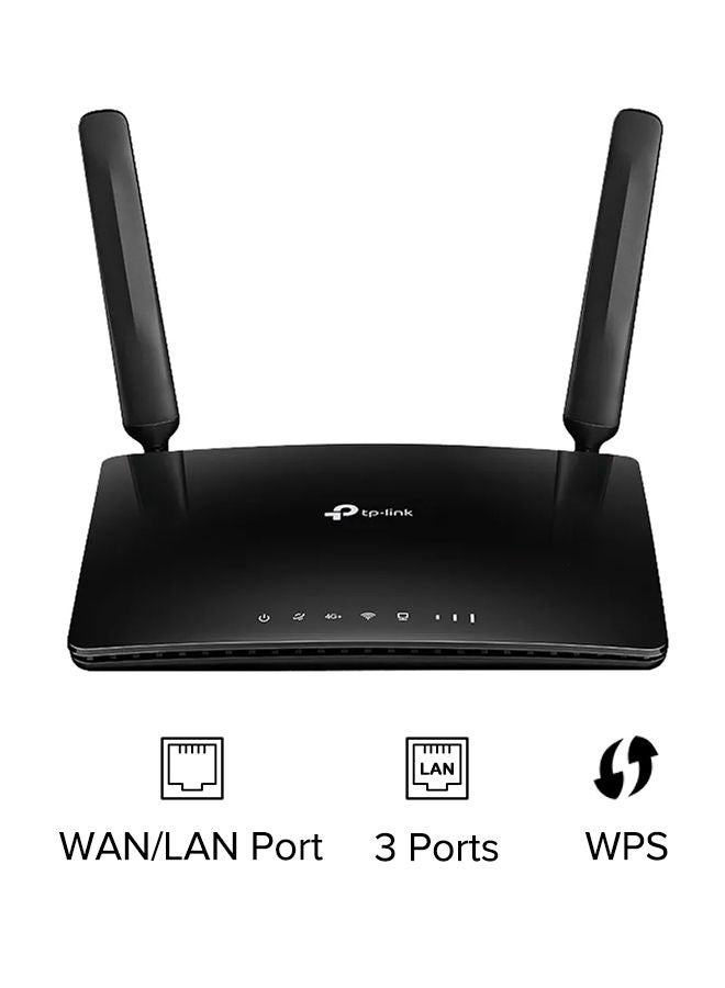 تي بي لينك راوتر جيجابت لاسلكي ثنائي النطاق 4G + Cat6 AC1200 آرتشر MR600 أسود أسود - Image 2