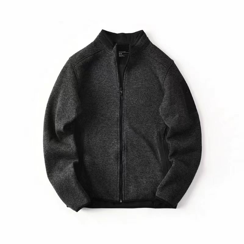 Niaojia'S Same Style Thickeneded Knitted Fleece Jacket, Loose Sports Stand-Up Collar Jacket For Men And Women, Warm Cardigan Jacket For Couples - Image 1