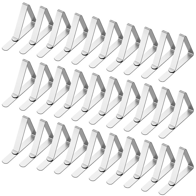 HOOSUN Tablecloth Clips 30 Packs Table Cloth Holder Clips,Stainless Steel Outdoor Table Cloths Clips For Picnic Tables,Folding Tables,Clamps For Outdoor Tablecloths,Picnic Table Cover Clips For Party Wedding - Image 1