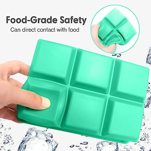 Excnorm Silicone Ice Cube Trays 3 Pack - Large Size Silicone Ice Cube Molds with Leak Proof Removable Lid Square Ice Cube Tray And BPA Free for Cocktail,Whiskey, Stackable Flexible Ice - Image 4