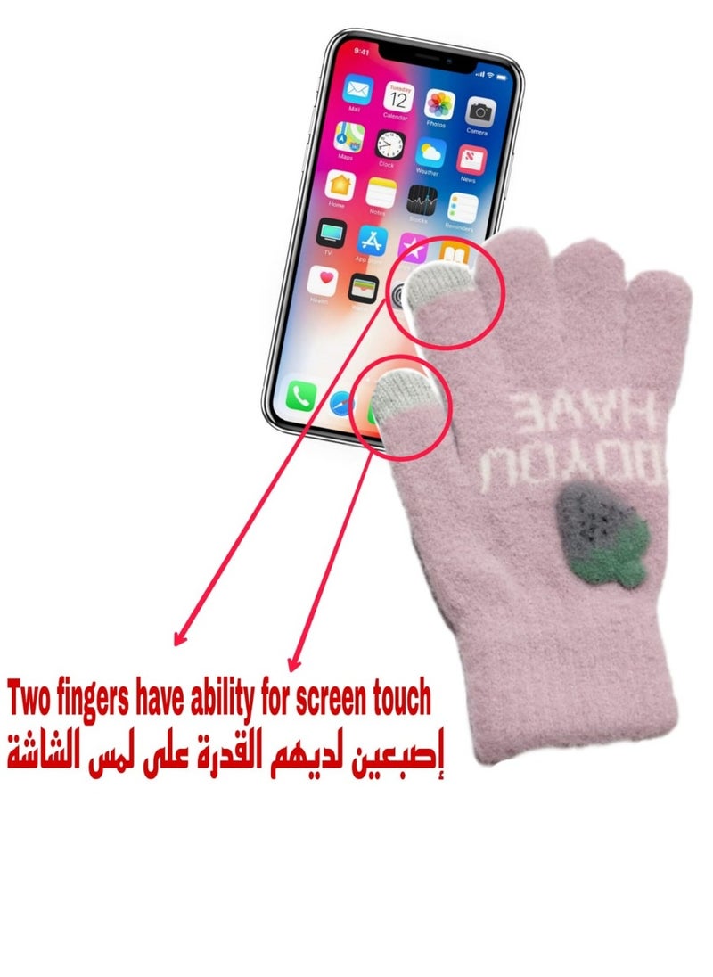 ماركة غير محددة قفازات جوانتي للنساء تاتش لمس للموبايل صوف للشتاء  - Image 4