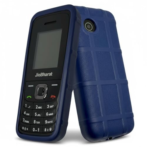 ZAOMA Premium Back Case TPU Cover Compatible for Jio Bharat V4 4G Model No.: JBV191M2 Keypad Mobile Feature Phone Rugged Case (V4BHARAT_RUGBLUE) - Image 2