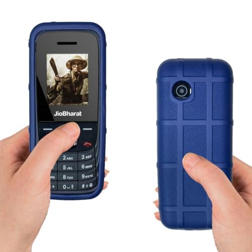 ZAOMA Premium Back Case TPU Cover Compatible for Jio Bharat V4 4G Model No.: JBV191M2 Keypad Mobile Feature Phone Rugged Case (V4BHARAT_RUGBLUE) - Image 5