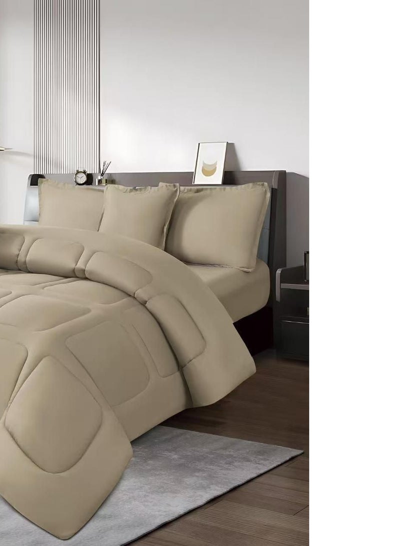 مون مفرش نفرين سادةصيفي طقم لحاف مكون من 6 قطع مقاس كينج 230×250سم - Image 3