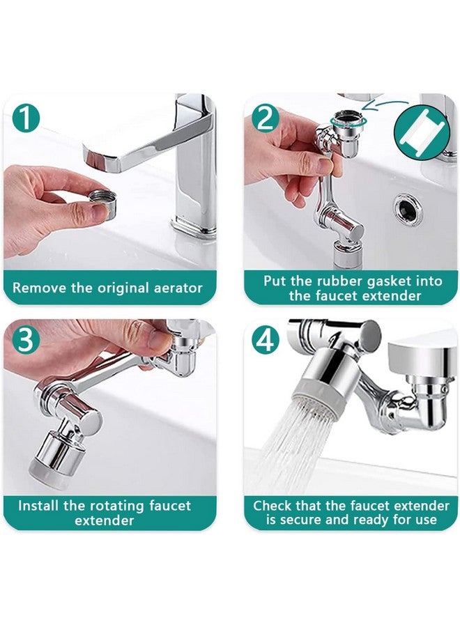 Kruvad Steel Faucet Aerator 1080 Degree Extender for Sink, Kitchen, Flexible, Rotating Universal 2 Water Outlet Modes Multi-Functional 1080° Swivel Extender - Image 3
