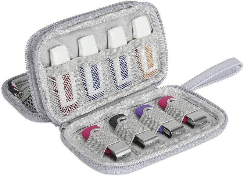 BUBM Hallart USB Flash Drive Case, Portable Waterproof Electronic Accessories Bag for USB Flash Drives, SD Cards,Earphone and Other Small Accessories 6.30 x 3.54 x 1.77 Inch,Gray - Image 1