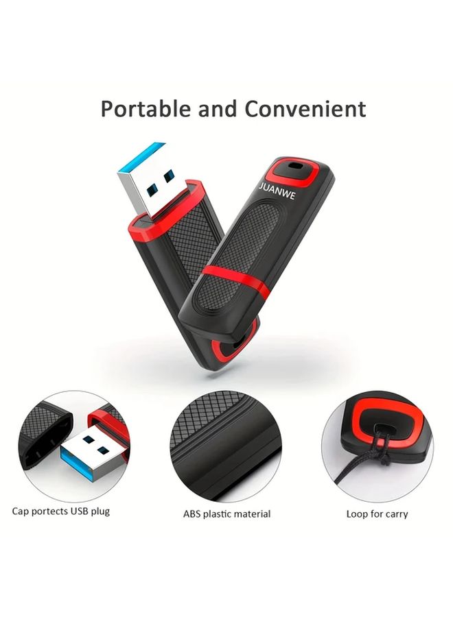 10 عبوات من 64 جيجابايت ذاكرة USB 2.0 محمولة متعددة الحزم صغيرة الحجم محرك قلم محمول لتخزين الصور والفيديو والموسيقى والملفات باللون الأحمر - Image 3