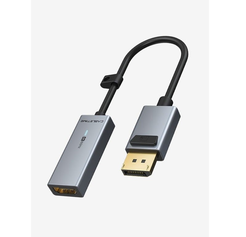CABLETIME PREMIUM Cabletime Displayport to HDMI HDTV  Adapter Cable,  Audio Video  SUPPORT4K/60HZ ,Black PVC jacket, WITH LED, WITH RING - Image 1