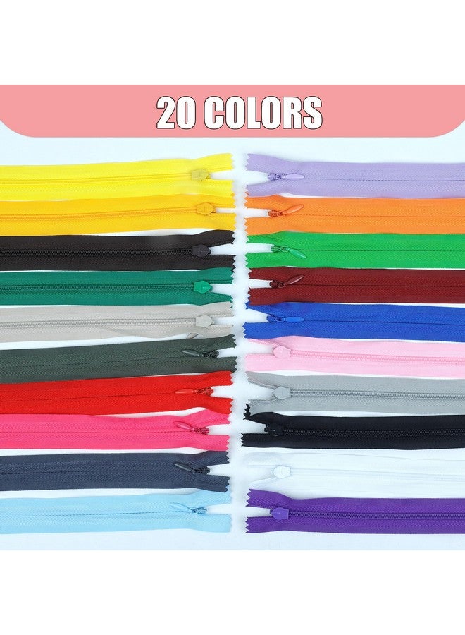 YAKA 60Pcs Nylon Invisible Zippers Tailor Sewing Tools Garment Accessories 16 Inch Invisible Zippers 20 Color - Image 3