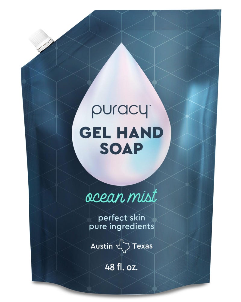 Puracy Gel Hand Soap Refill  PlantPowered Natural Hand Soap Refill As Seen on TikTok NonToxic SulfateFree Liquid Soap Moisturizing Liquid Gel Handwash Refill Ocean Mist 48 fl oz