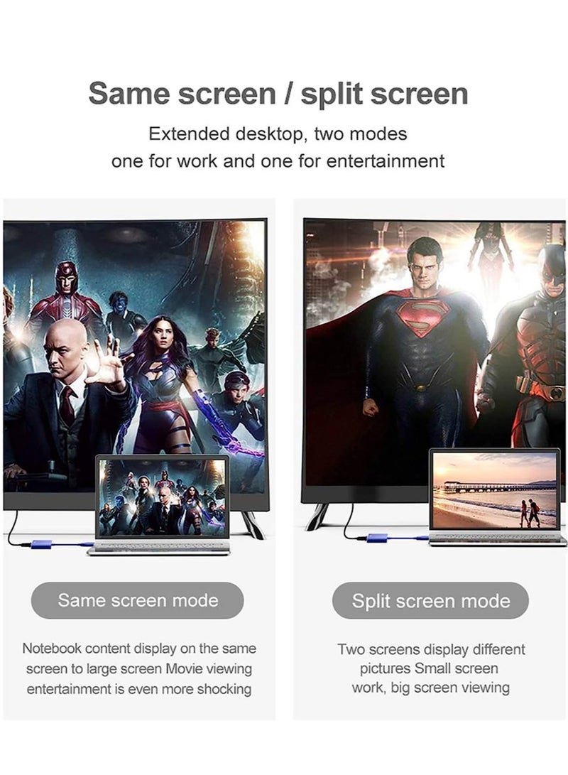 محول USB إلى HDMI - محول فيديو متعدد العرض لجهاز الكمبيوتر المحمول ويندوز 7 8 10، سطح المكتب، الشاشة، البروجيكتور، HDTV - Image 5