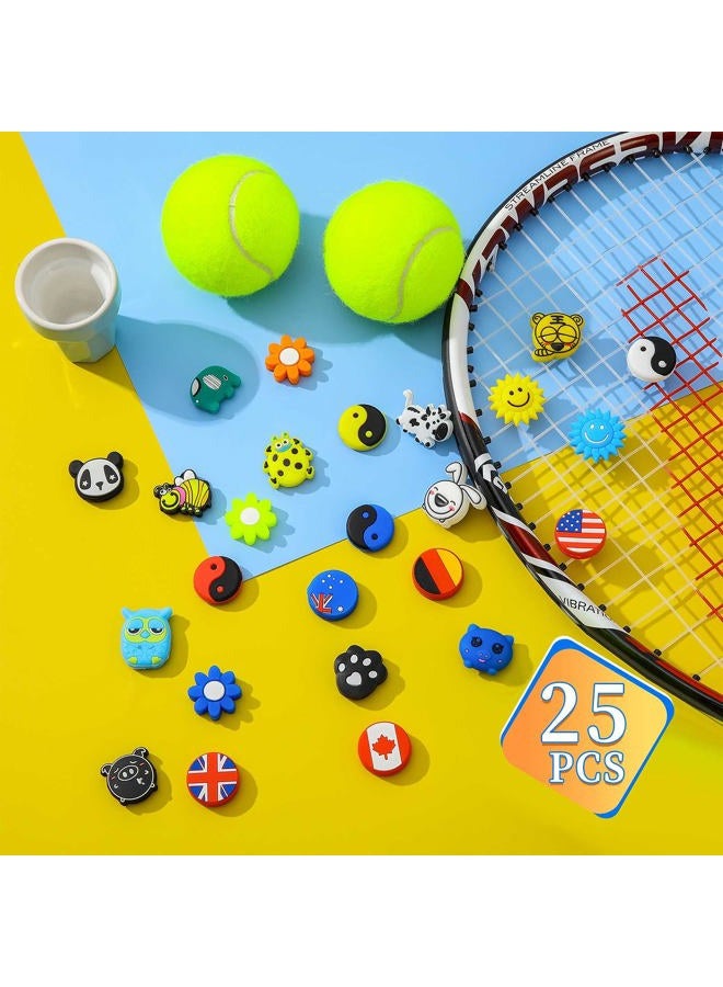 Chalyna 25 Pieces Tennis Racket Vibration Dampeners Silicone Tennis Dampeners Cartoon Vibration Dampeners for Tennis Racket Racquetball - Image 4
