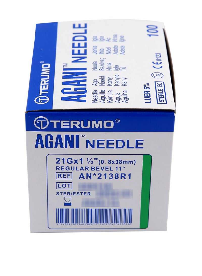 Terumo Agani Needle 21G x 1 1/2 (0.8 x 38mm) - Image 1