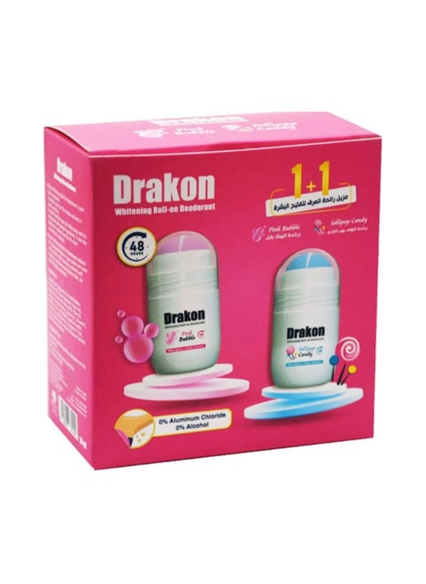 Drakon Whitening Roll-on Deodorant candy and bubble 50ML 1+1