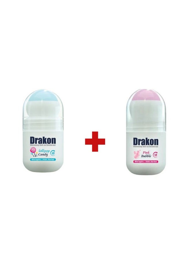 DRAKON - Drakon Whitening Roll-on Deodorant candy and bubble 50ML 1+1 - Image 1