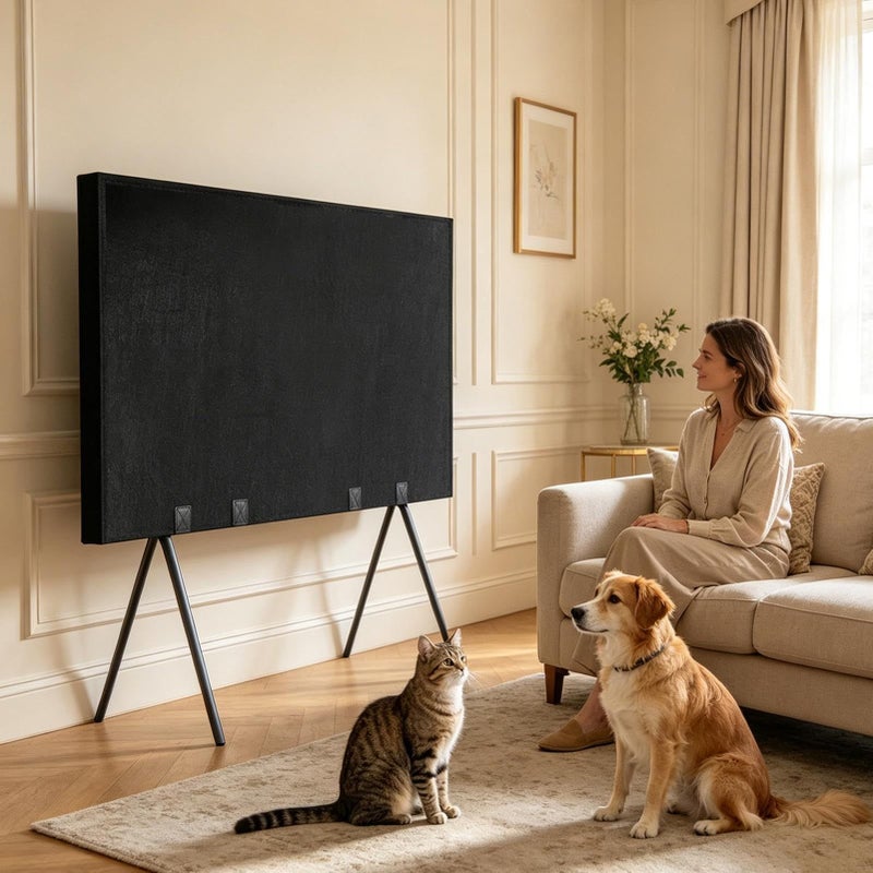 TV Cover For Moving Television Screen Protector Felt Moving Cover With Strap Size 65 Inch Width 36 Inch Height For Apartment Dorm Home Renovation Use During Home Renovation Shield Against Pet Scratch - Image 5