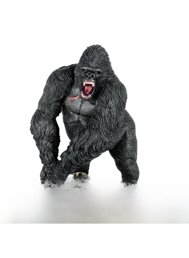 Prehistoric Behemoth King Kong Gorilla Simulation Animal Plastic Solid Model Tyrannosaurus Rex Children's Boys Toy-Color:CM Solid Albino Gorilla + Delivery Platform - Image 2
