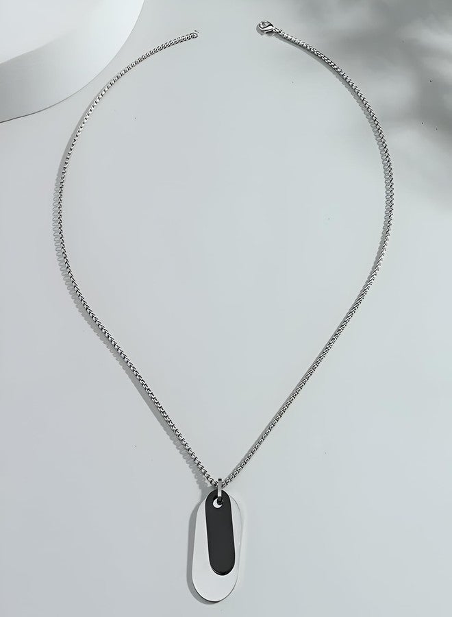 SHAHEEBA Men’s Stainless Steel Necklace | Titanium Plated Minimal Pendant Chain | Non-Fading, Sweat-Resistant, Hypoallergenic Everyday Style Pendant for Men - Image 4