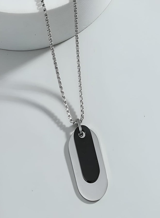 SHAHEEBA Men’s Stainless Steel Necklace | Titanium Plated Minimal Pendant Chain | Non-Fading, Sweat-Resistant, Hypoallergenic Everyday Style Pendant for Men - Image 5