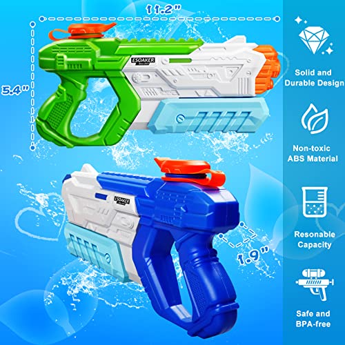Quanquer Water Guns for Kids 3-5, 5-8, 8-12 - 4 Packs 400CC Squirt Pool Toy Water Gun Soaker with High Capacity Long Shooting Range - Water Squirer Blaster Gun for Kids Pool Toys Summer Parties - Image 2