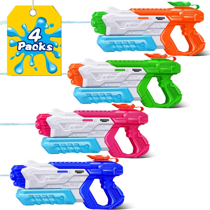 Quanquer Water Guns for Kids 3-5, 5-8, 8-12 - 4 Packs 400CC Squirt Pool Toy Water Gun Soaker with High Capacity Long Shooting Range - Water Squirer Blaster Gun for Kids Pool Toys Summer Parties - Image 5