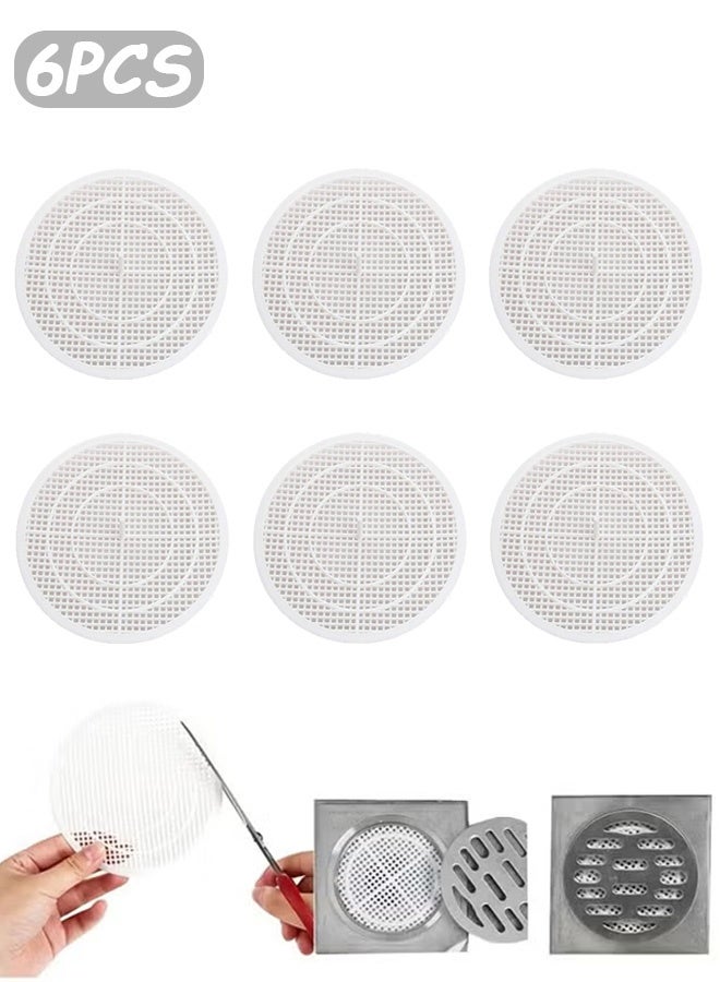 MXN 6 PCS Shower Drain Filter, 4.7 Inch Shower Stall Sink Drain Cover Strainer, Multifunctional Sewer Anti-Clogging Strainer Net Cover (White) - Image 1