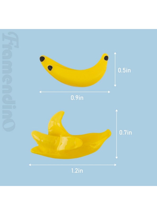 Framendino Framendino, 40 Pack Miniature Bananas Resin Imitation Banana Fruit Artificial Plastic Mini for House Kitchen Fairy Garden Decor  - Image 2