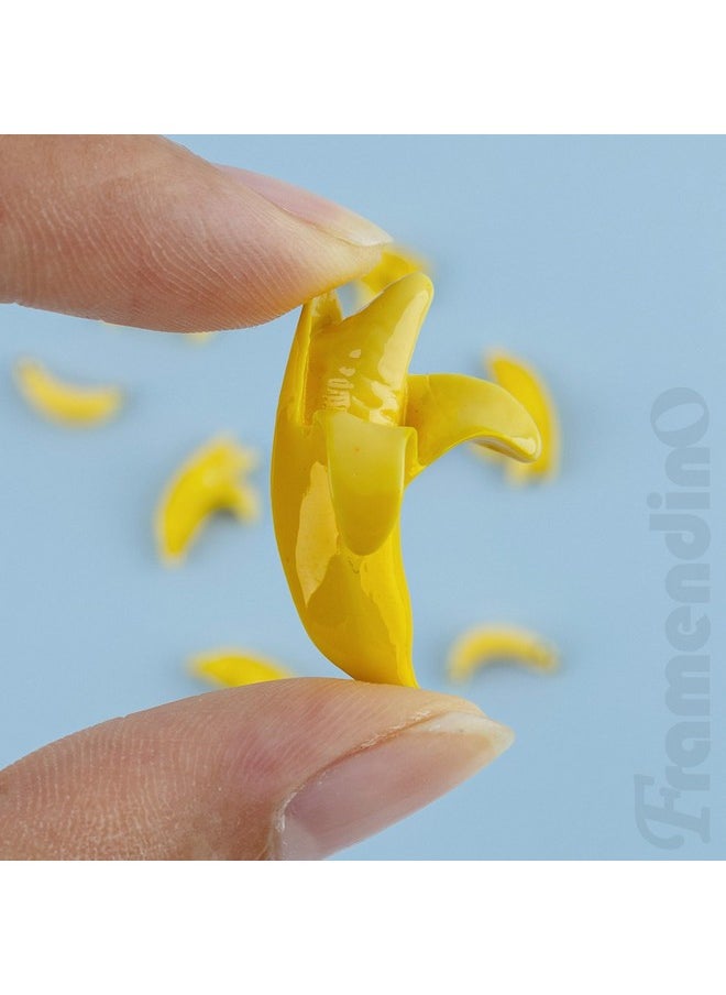 Framendino Framendino, 40 Pack Miniature Bananas Resin Imitation Banana Fruit Artificial Plastic Mini for House Kitchen Fairy Garden Decor  - Image 3