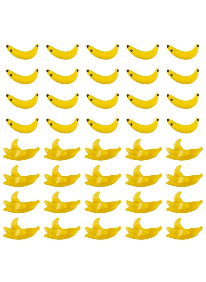Framendino Framendino, 40 Pack Miniature Bananas Resin Imitation Banana Fruit Artificial Plastic Mini for House Kitchen Fairy Garden Decor  - Image 1