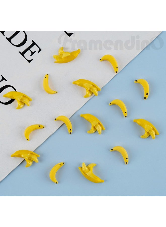 Framendino Framendino, 40 Pack Miniature Bananas Resin Imitation Banana Fruit Artificial Plastic Mini for House Kitchen Fairy Garden Decor  - Image 4