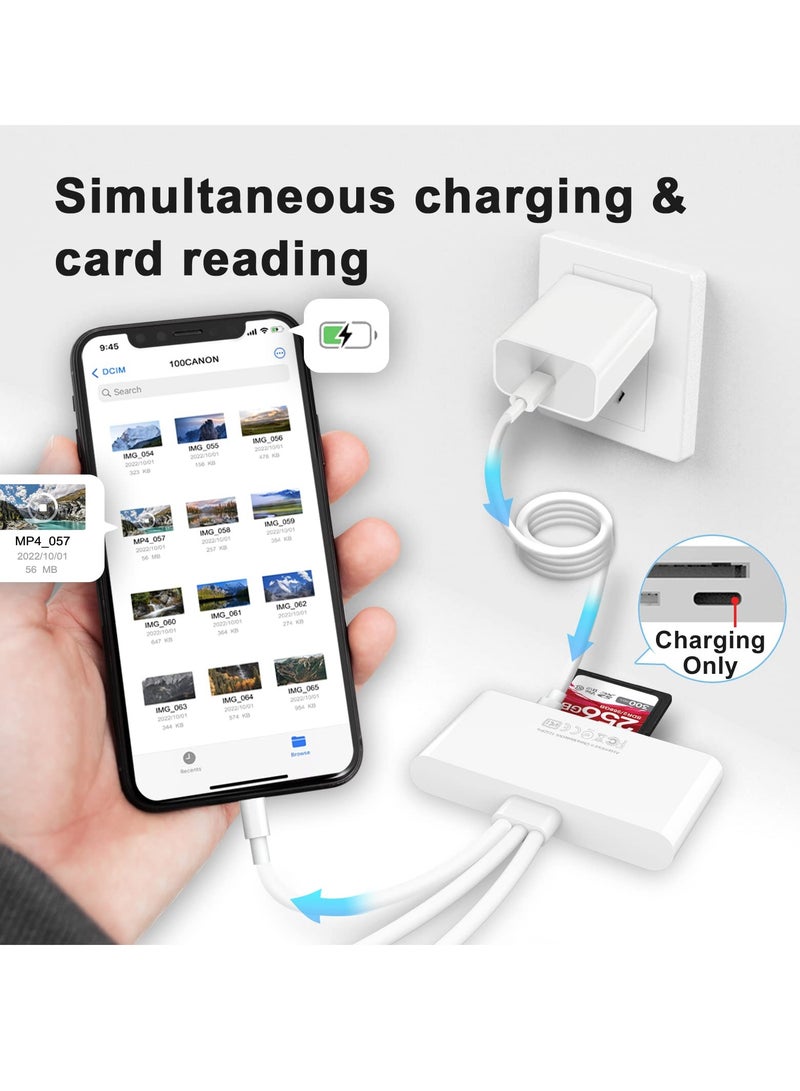 KASTWAVE 5-in-1 Memory Card Reader, USB OTG Adapter & SD Card Reader for iPhone/iPad, USB C and USB A Devices with Micro SD & SD Card Slots, OTG Adapter for SD/Micro SD/SDHC/SDXC/MMC - Image 3