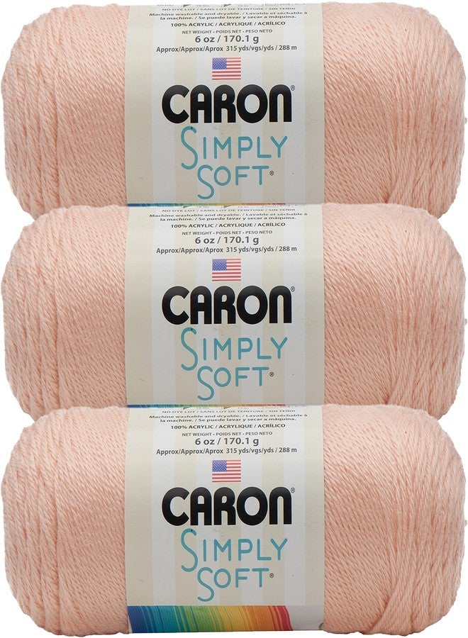 Caron Simply Soft Yarn Solids (3-Pack) Light Country Peach H97003-9737 - Image 1