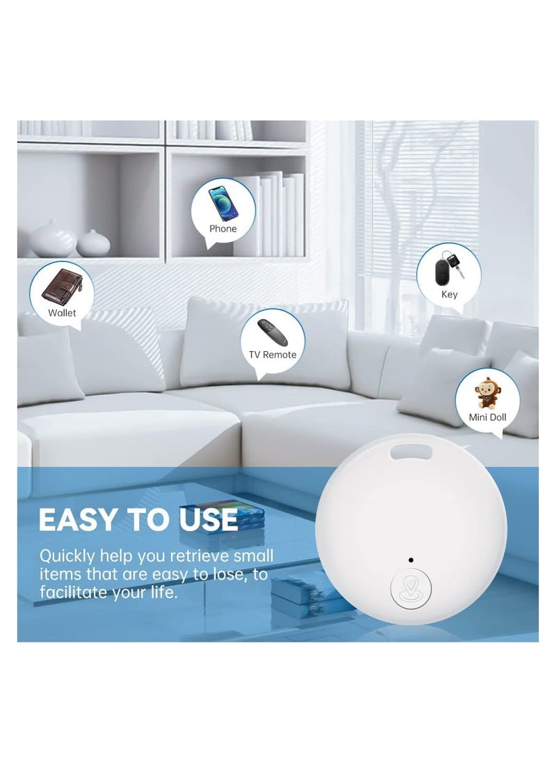 SYOSI - 4 Pack Bluetooth Key Finder Locator, Mini Anti Lost Item Finder Tag Key Tracker Alarm For Pet, Key, Wallet, Luggage, Compatible With Ios And Android, with Key Ring (White, Black, Pink, Oranger, Round) - Image 1
