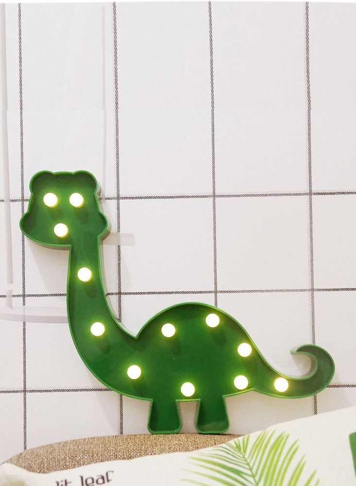 Dinosaur Marquee LED Night Light Green 31.5cm