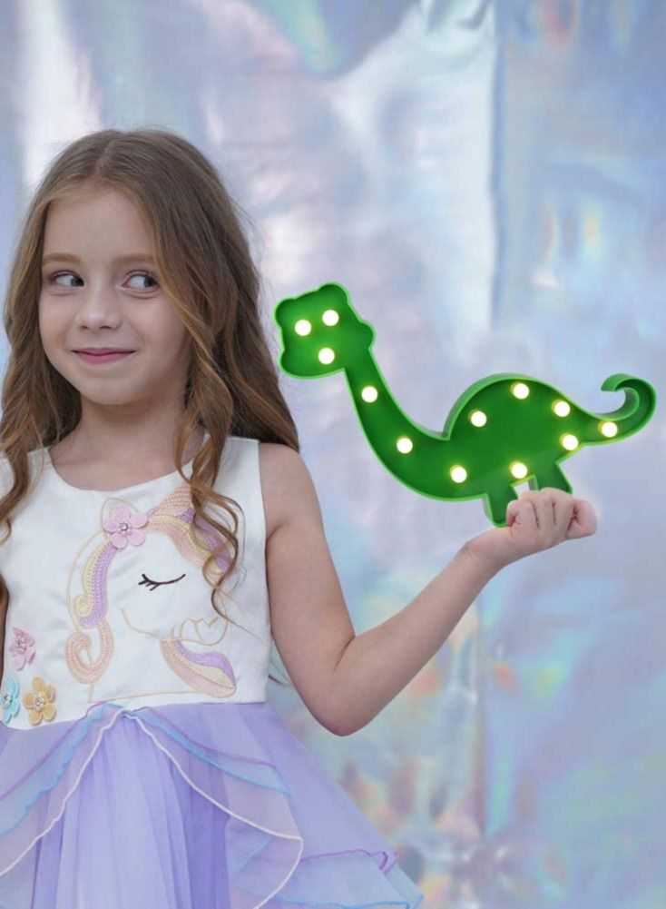 Dinosaur Marquee LED Night Light Green 31.5cm