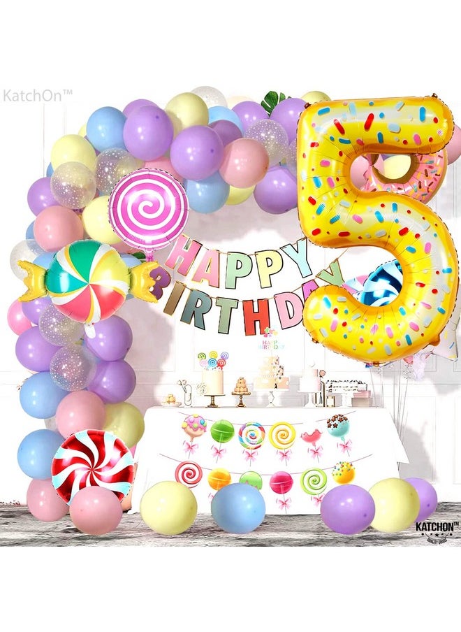 KATCHON Giant Donut 5 Balloon Number 40 Inch ; Donut Party Decorations ; Number 5 Donut Balloon 5 Year Old Donut Decorations ; Happy 5Th Birthday Balloon 5Th Donut Birthday Party Decorations  - Image 4
