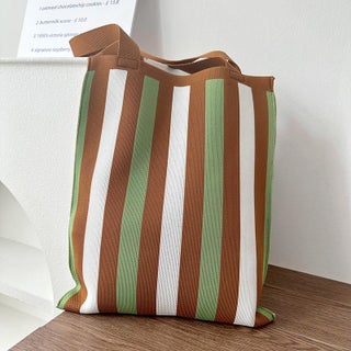 2024 Panda Knit Tote Large Capacity Cute Womens Shoulder Bag Caramel Green Stripe (Normal) - pzsku/ZE0A21A2F82D7CCF370B7Z/45/1746232463/205ede00-e1c2-45ef-9893-d06da864a1f9